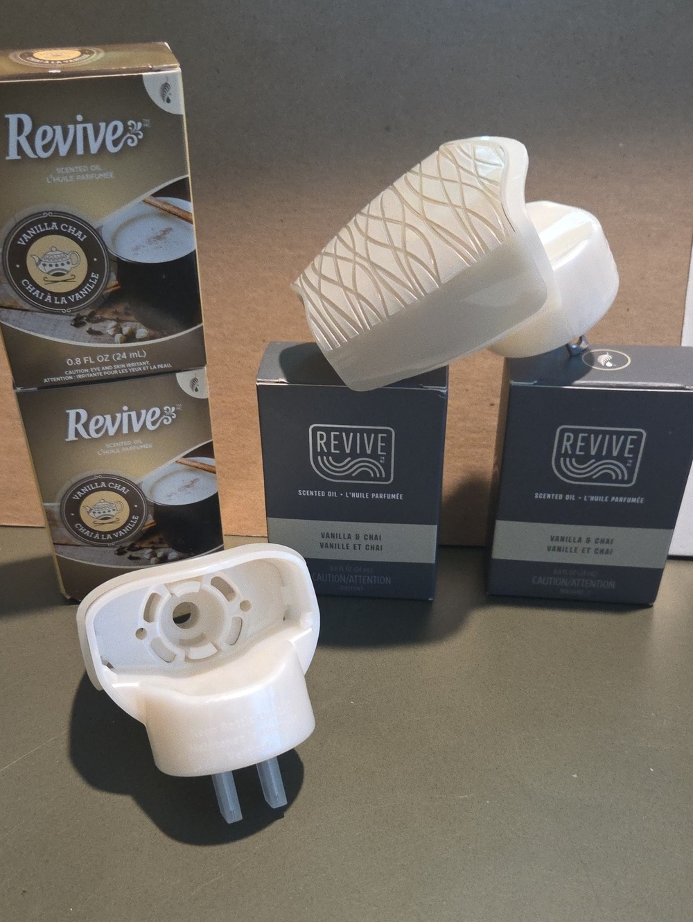 Revive Vanilla Chai Plug-In Scented Oil Warmer - White